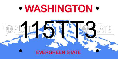 115TT3 Washington License Plate