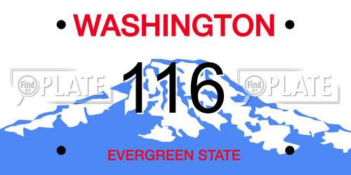 116 Washington License Plate