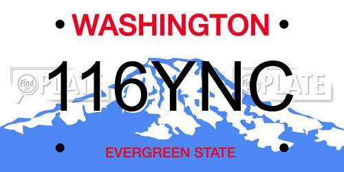 116YNC Washington License Plate