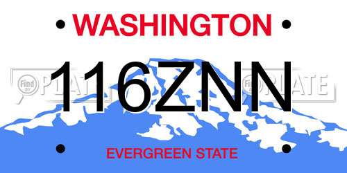 116ZNN Washington License Plate