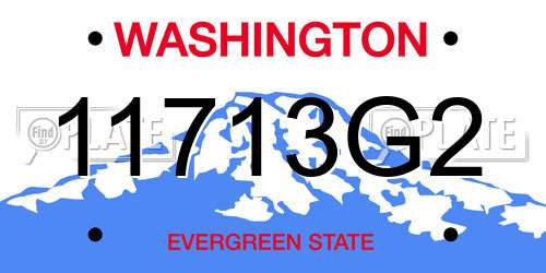 11713G2 Washington License Plate