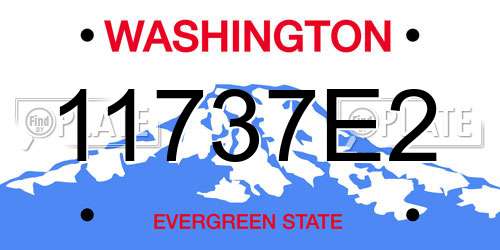 11737E2 Washington License Plate
