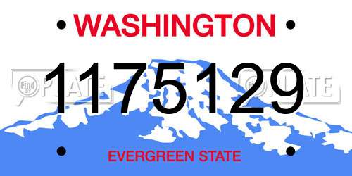 1175129 Washington License Plate