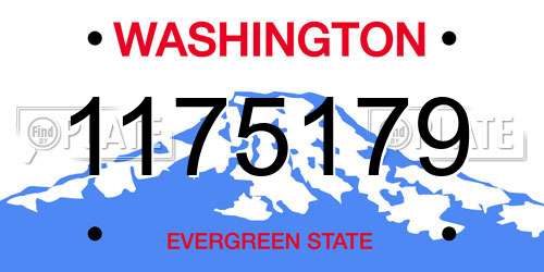 1175179 Washington License Plate