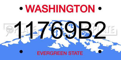 11769B2 Washington License Plate