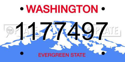 1177497 Washington License Plate