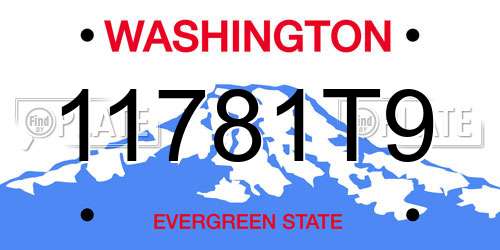 11781T9 Washington License Plate