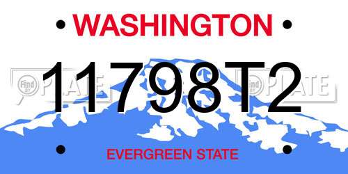 11798T2 Washington License Plate