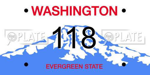 118 Washington License Plate