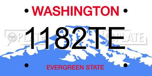 1182TE Washington License Plate