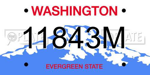 11843M Washington License Plate