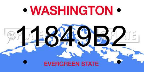 11849B2 Washington License Plate