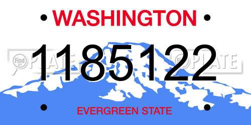 1185122 Washington License Plate