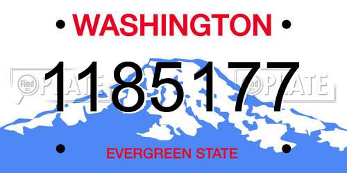 1185177 Washington License Plate