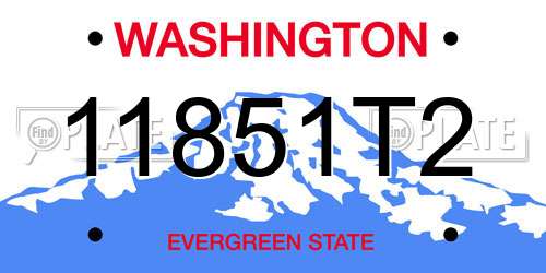 11851T2 Washington License Plate
