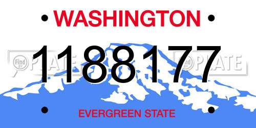 1188177 Washington License Plate