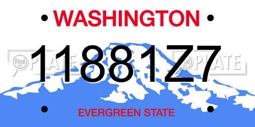 11881Z7 Washington License Plate
