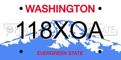 118XOA Washington License Plate