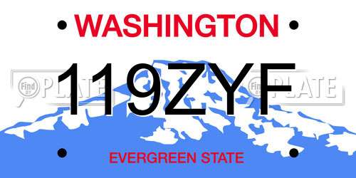 119ZYF Washington License Plate