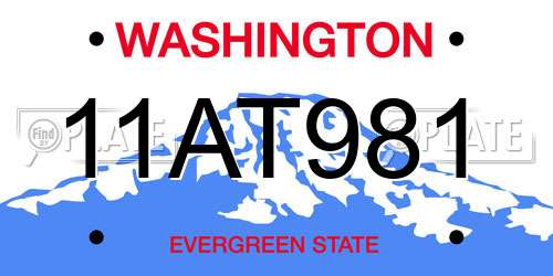 11AT981 Washington License Plate