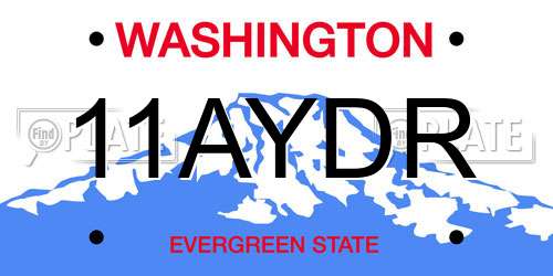 11AYDR Washington License Plate