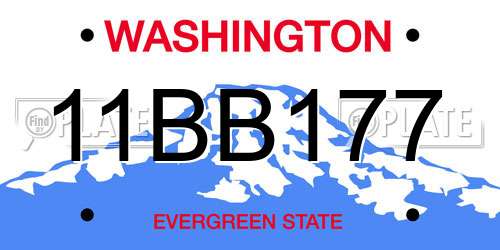 11BB177 Washington License Plate