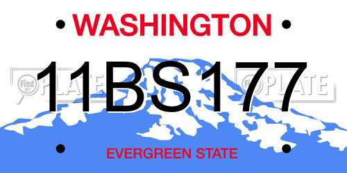 11BS177 Washington License Plate