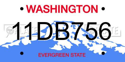 11DB756 Washington License Plate