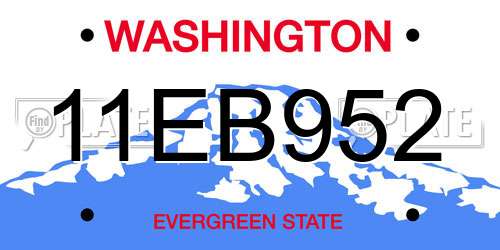 11EB952 Washington License Plate
