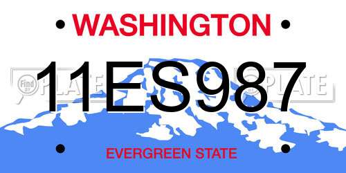 11ES987 Washington License Plate
