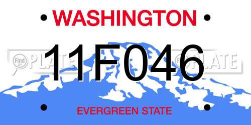 11F046 Washington License Plate