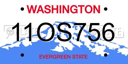 11OS756 Washington License Plate