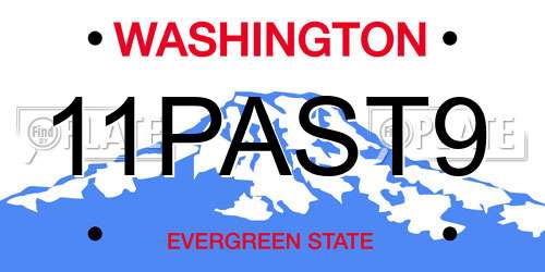 11PAST9 Washington License Plate