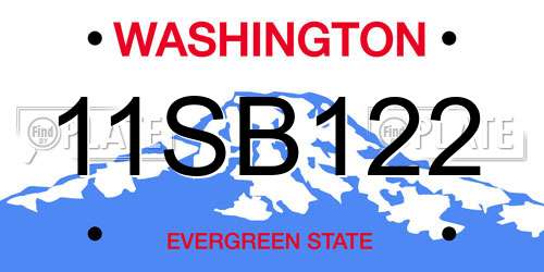 11SB122 Washington License Plate