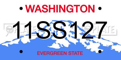 11SS127 Washington License Plate