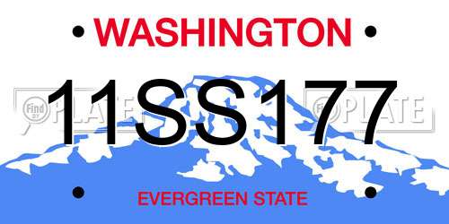 11SS177 Washington License Plate