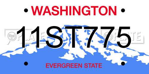 11ST775 Washington License Plate