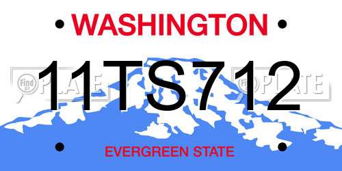11TS712 Washington License Plate