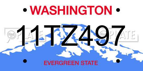 11TZ497 Washington License Plate