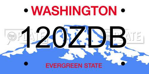 120ZDB Washington License Plate
