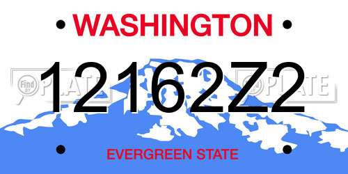 12162Z2 Washington License Plate