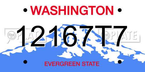 12167T7 Washington License Plate
