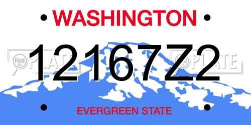12167Z2 Washington License Plate