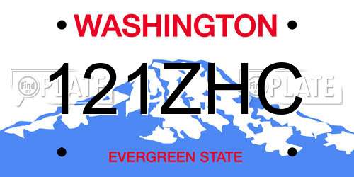 121ZHC Washington License Plate