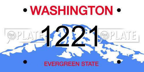 1221 Washington License Plate
