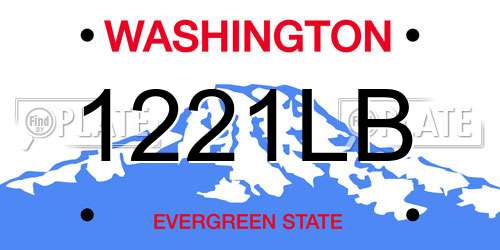 1221LB Washington License Plate