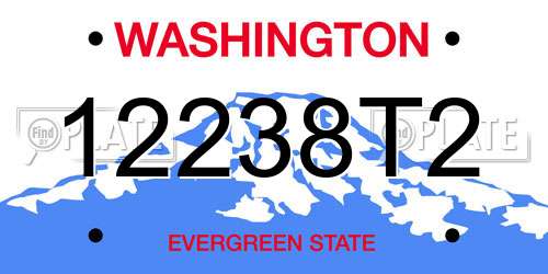 12238T2 Washington License Plate