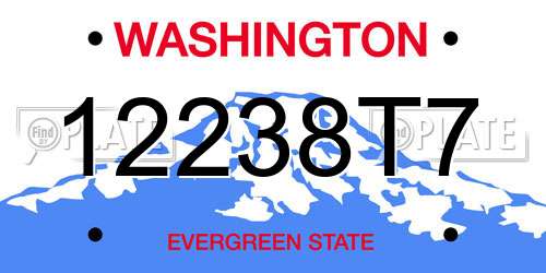 12238T7 Washington License Plate