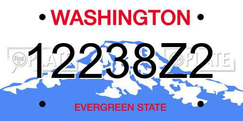 12238Z2 Washington License Plate