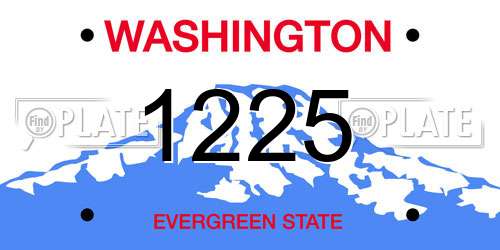 1225 Washington License Plate